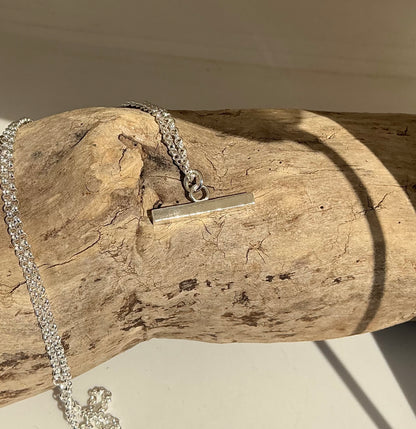 Chunky sterling silver T-Bar necklace