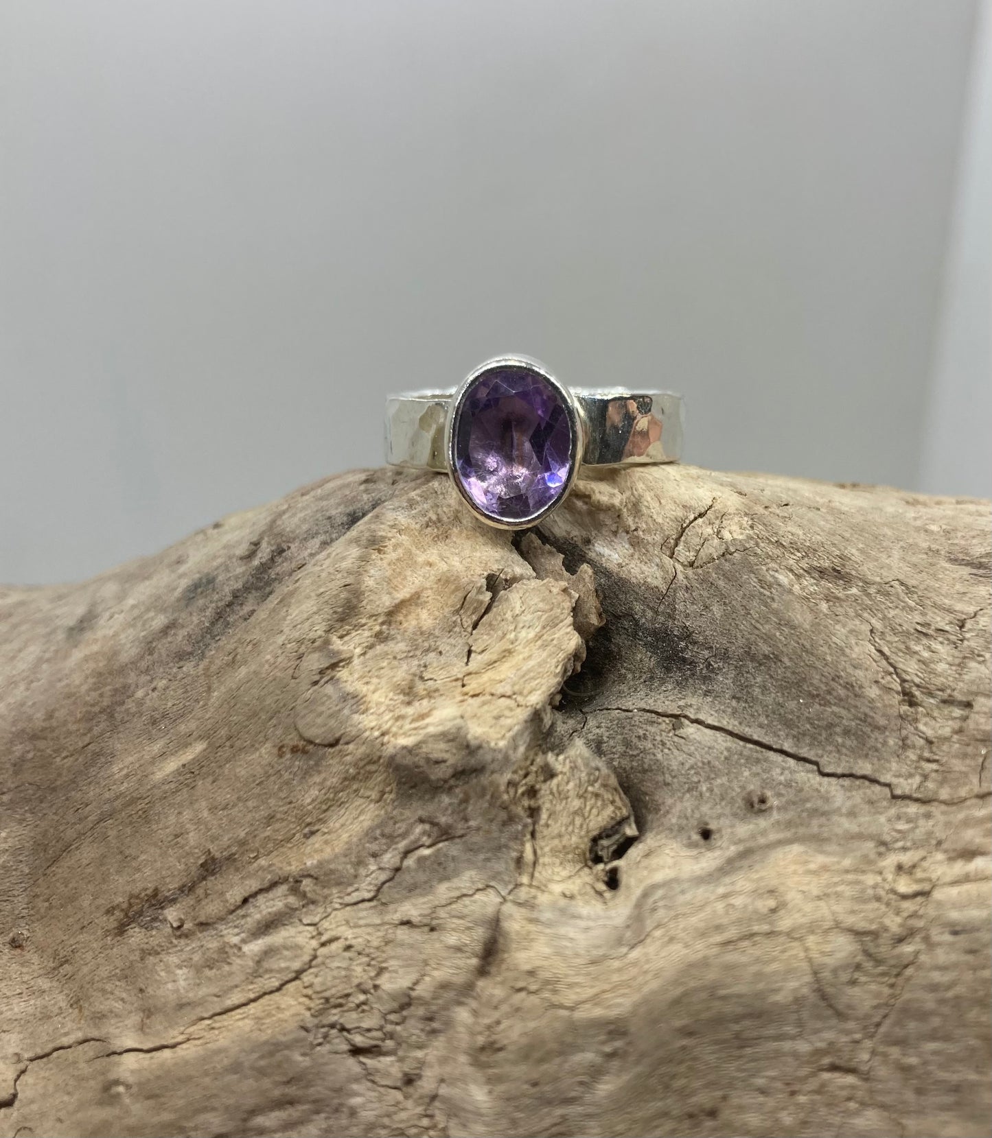 Juicy Amethyst sterling silver ring UK size N