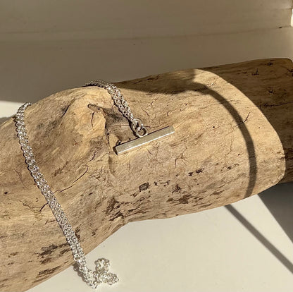 Chunky sterling silver T-Bar necklace