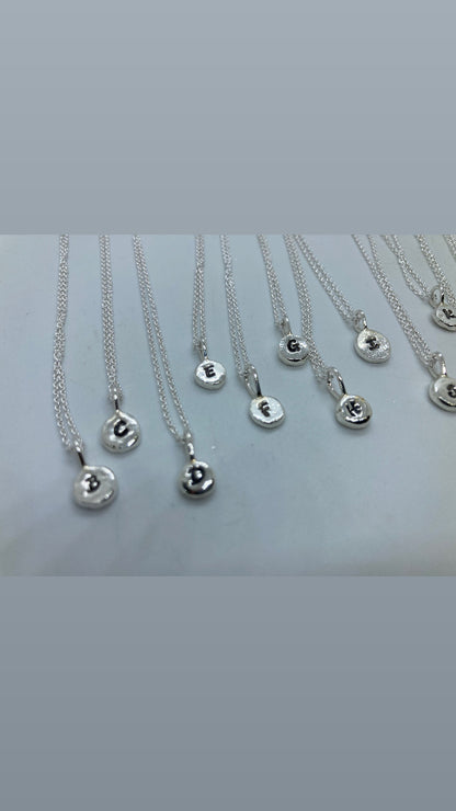 Initial pebble pendants