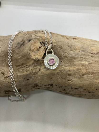 Pink Cubic Zirconia pendant