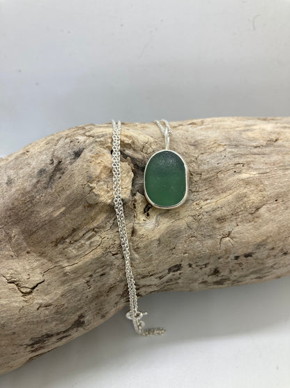Mediterranean sea glass pendant