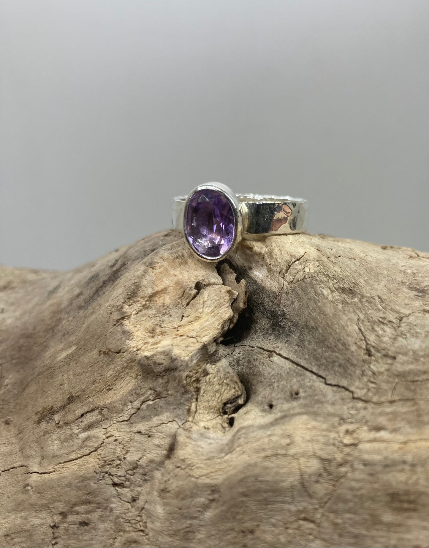Juicy Amethyst sterling silver ring UK size N