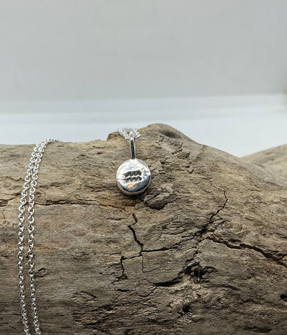 Star sign silver pebble pendants