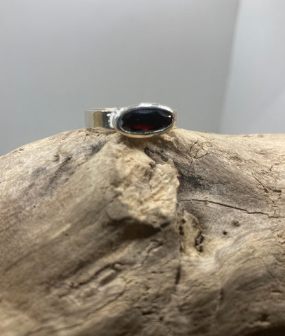 East to West Garnet ring UK size R