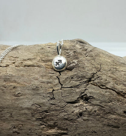 Star sign silver pebble pendants