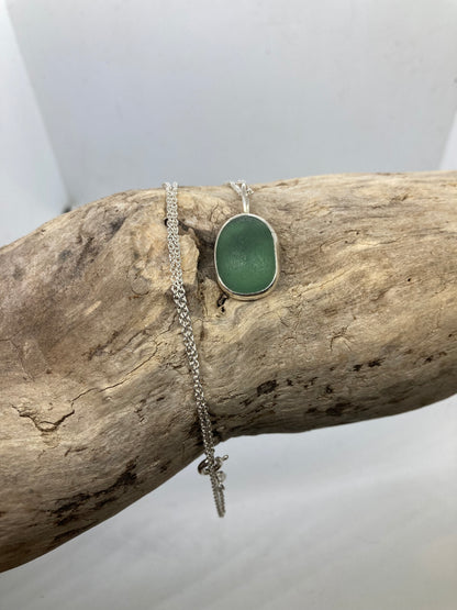 Mediterranean sea glass pendant