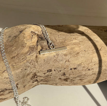 Chunky sterling silver T-Bar necklace