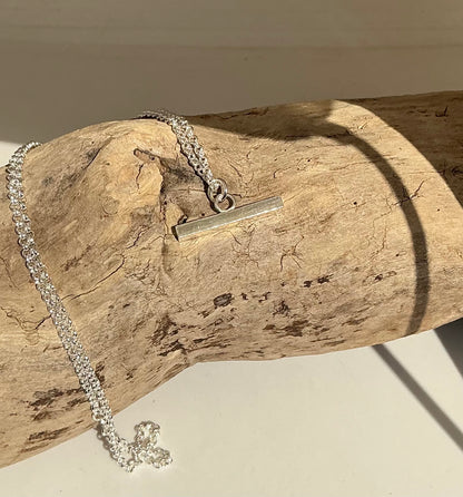 Chunky sterling silver T-Bar necklace