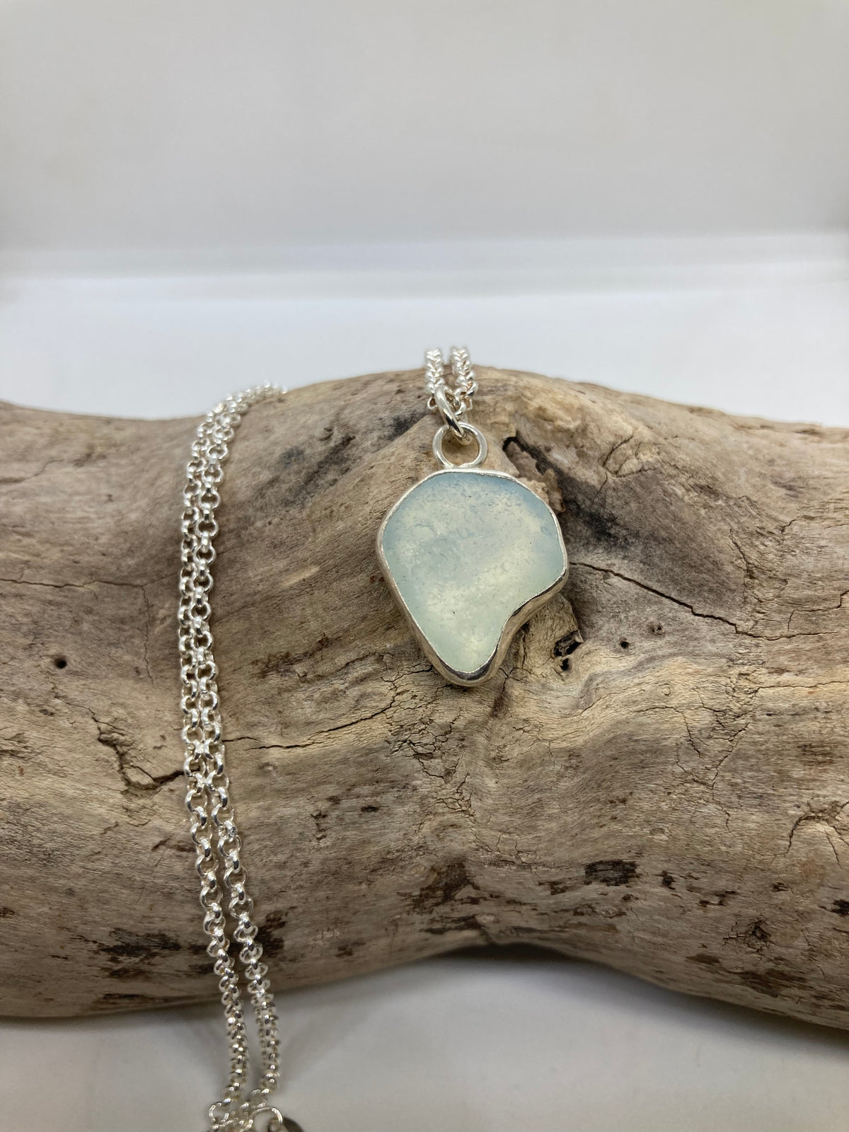 Opalescent Seaham sea glass pendant