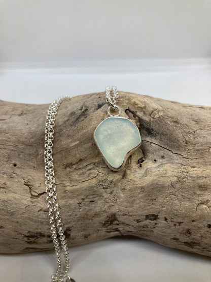 Opalescent Seaham sea glass pendant