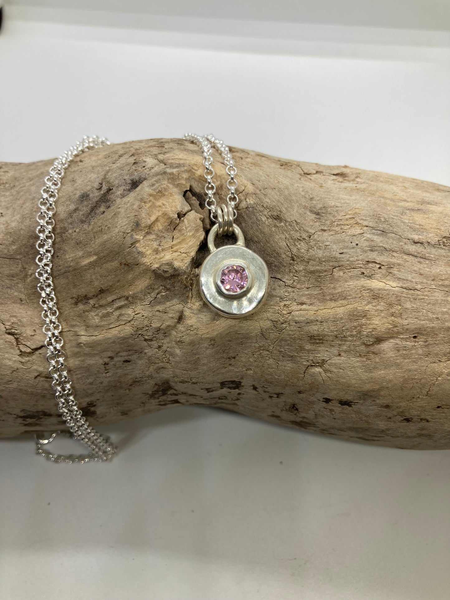 Pink Cubic Zirconia pendant