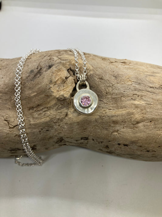 Pink Cubic Zirconia pendant