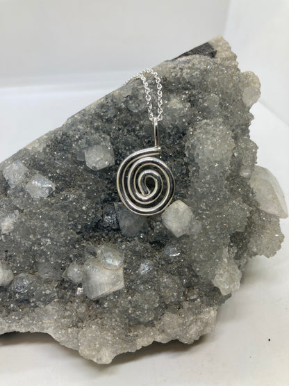 Sterling silver spiral pendant