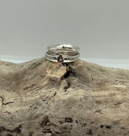 Gold and silver spinner ring UK size