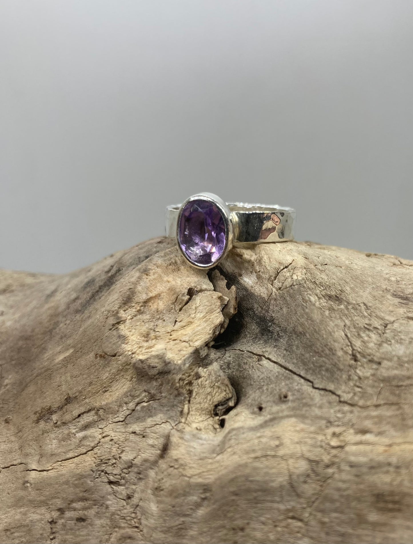 Juicy Amethyst sterling silver ring UK size N