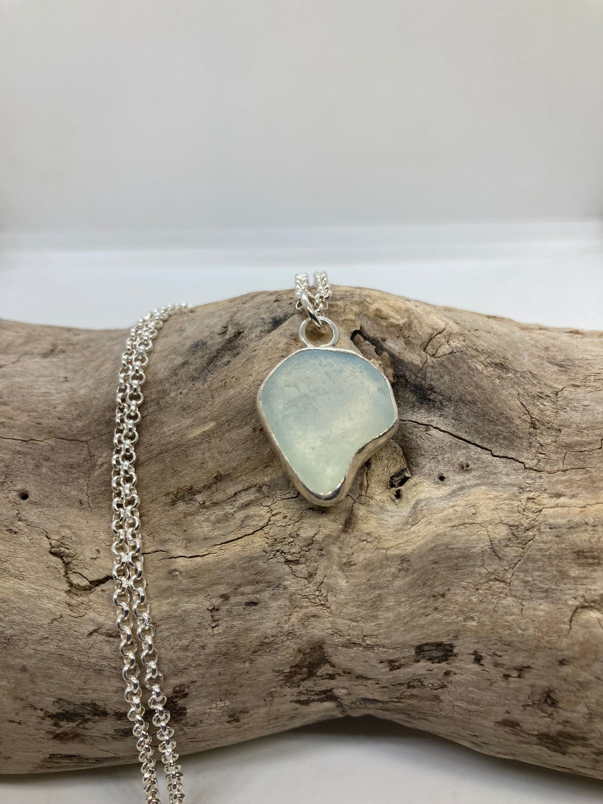 Opalescent Seaham sea glass pendant