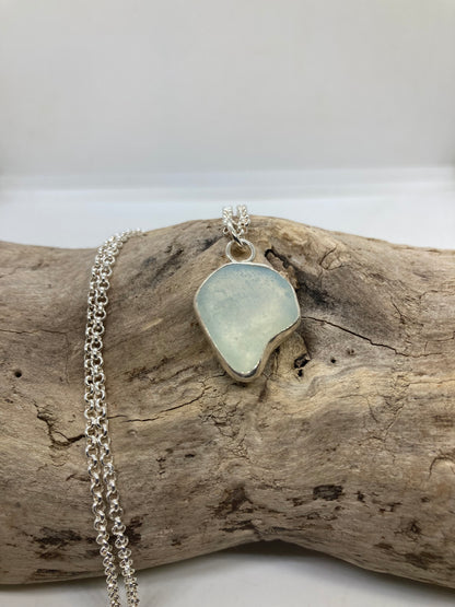Opalescent Seaham sea glass pendant