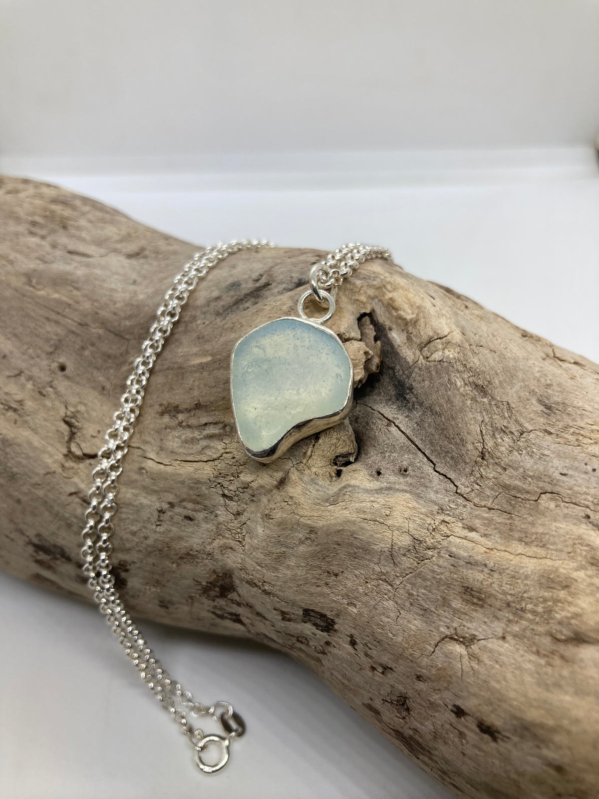 Opalescent Seaham sea glass pendant