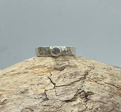 Labradorite hammered band UK size N