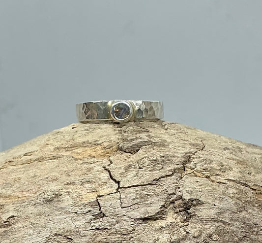 Labradorite hammered band UK size N