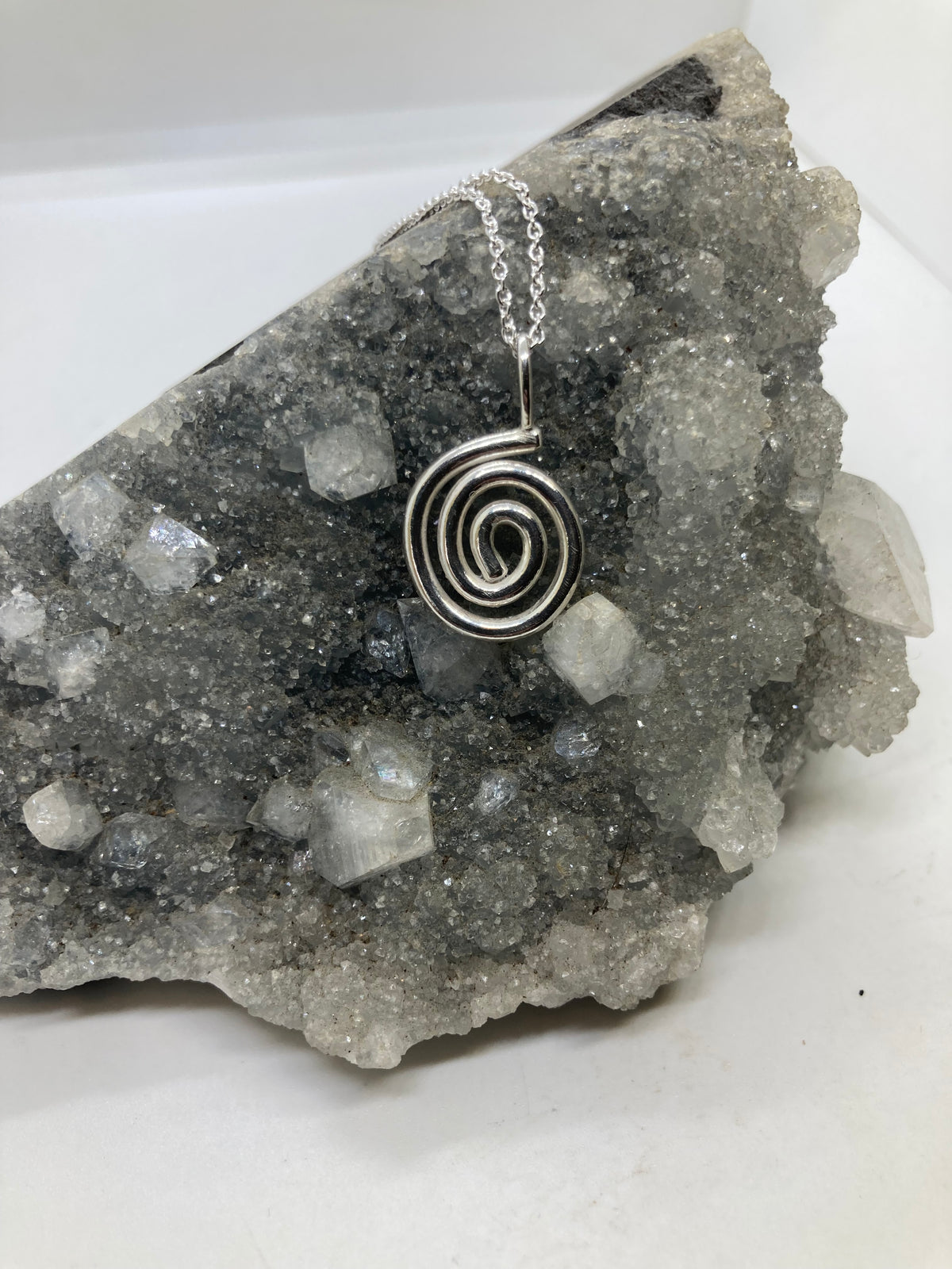 Sterling silver spiral pendant