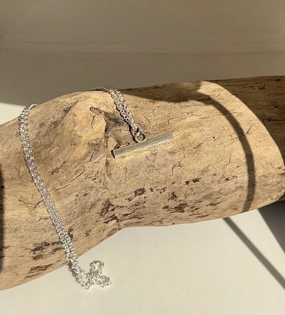 Chunky sterling silver T-Bar necklace
