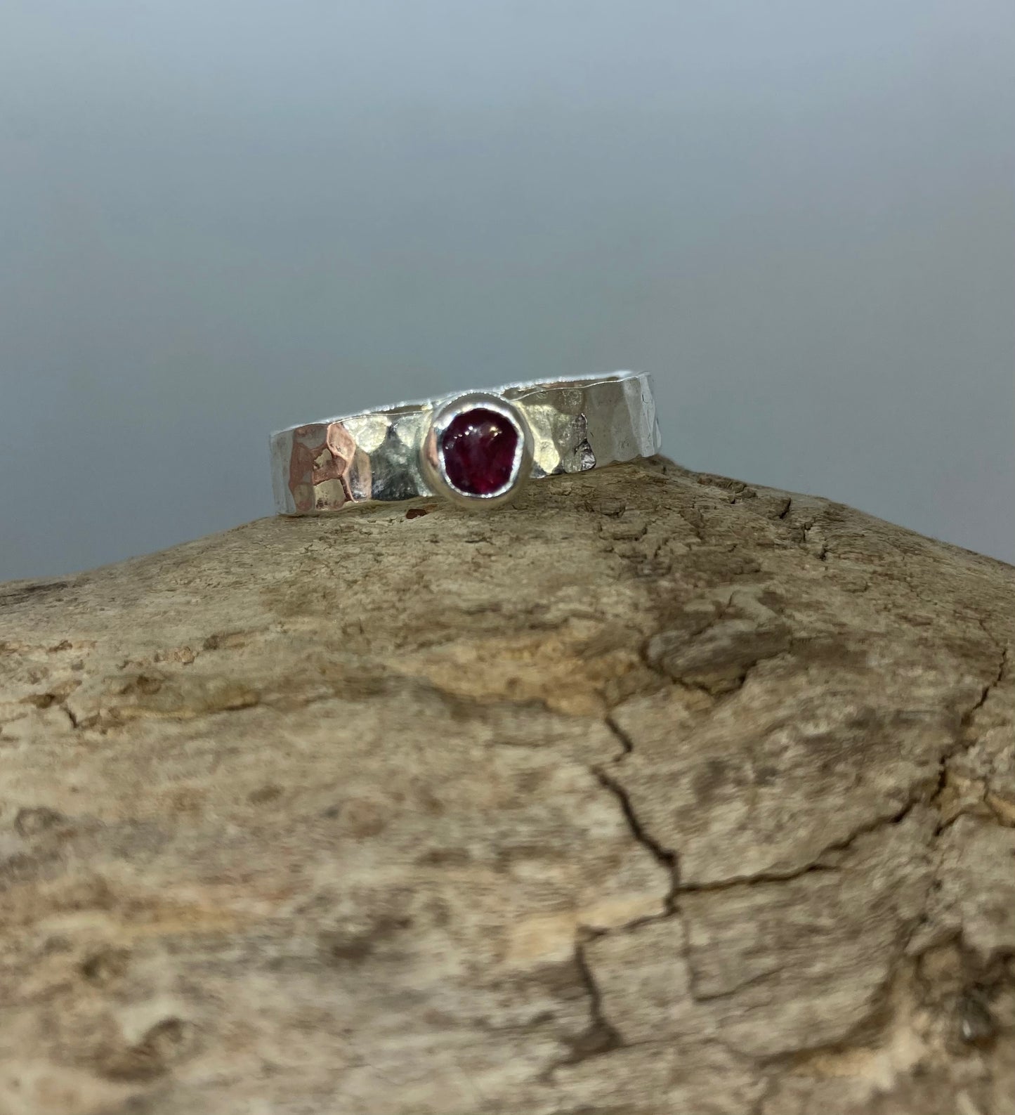 Dimpled Ruby band UK size S