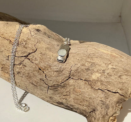 White Sea glass pendant