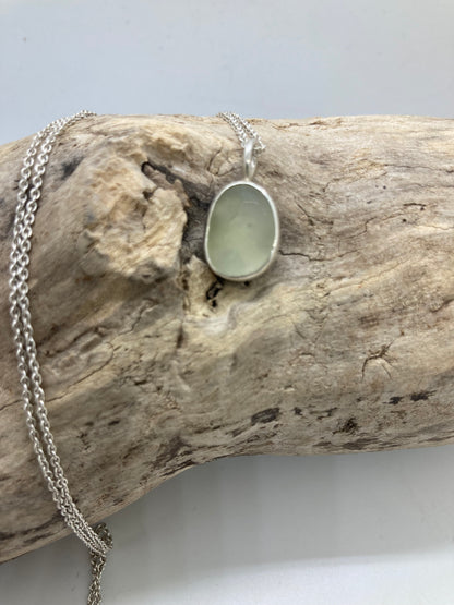 Cream sea glass pendant