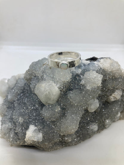 Opal sterling silver ring UK Size N