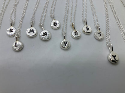 Initial pebble pendants