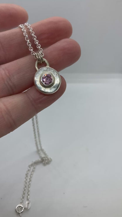 Pink Cubic Zirconia pendant