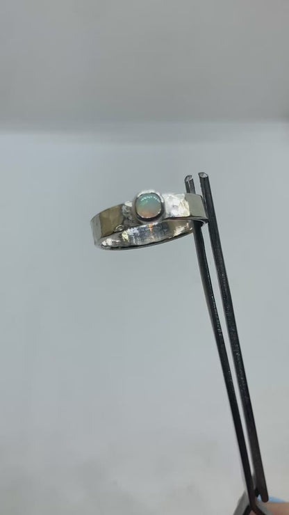 Opal sterling silver ring UK Size N