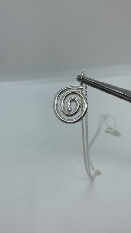 Sterling silver spiral pendant
